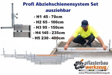 Preview: Abziehschiene Set Abziehschienen Pflasterbau Abziehlehre Set Schüttgutlehre Set Pflasterbauwerkzeug Set Splitt abziehen Werkzeug Pflasterplanum herstellen Abziehschienen Splitt Sand Kies Profi Set Pflasterbau Abziehschienen H1 H2 H3 H4 H5