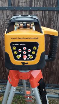 selbstnivellierender Rotationslaser Set mit Stativ, Messlatte, Zubehör, Baulaser, Roter Laserstrahl