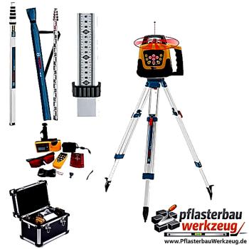 selbstnivellierender Rotationslaser Set mit Stativ, Messlatte, Zubehör, Baulaser, Roter Laserstrahl