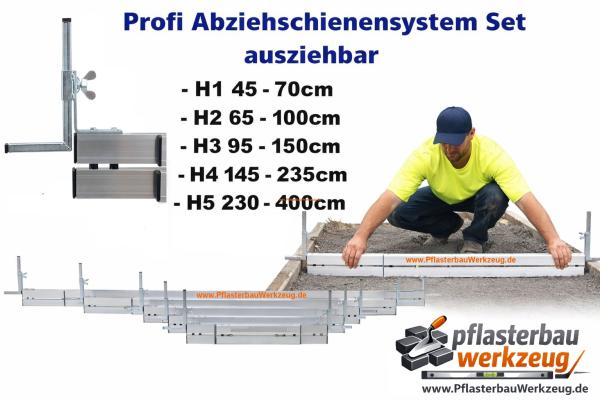 Abziehschiene Set Abziehschienen Pflasterbau Abziehlehre Set Schüttgutlehre Set Pflasterbauwerkzeug Set Splitt abziehen Werkzeug Pflasterplanum herstellen Abziehschienen Splitt Sand Kies Profi Set Pflasterbau Abziehschienen H1 H2 H3 H4 H5