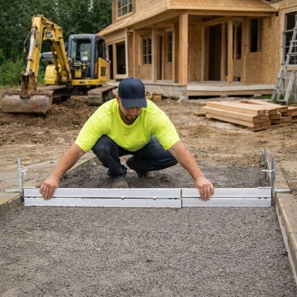 Abziehschiene Abziehschiene Pflasterbau Abziehlehre Schüttgutlehre Abziehschiene verstellbar Abziehlehre Splitt Pflasterbauwerkzeug Abziehschiene 145 235 cm Pflasterplanum herstellen Splitt abziehen