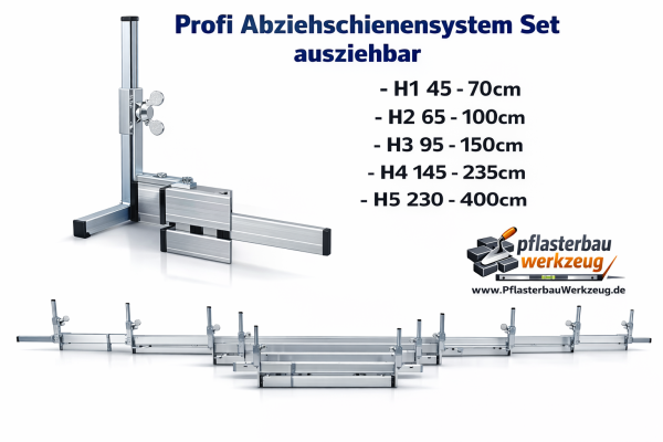 Abziehschiene Set Abziehschienen Pflasterbau Abziehlehre Set Schüttgutlehre Set Pflasterbauwerkzeug Set Splitt abziehen Werkzeug Pflasterplanum herstellen Abziehschienen Splitt Sand Kies Profi Set Pflasterbau Abziehschienen H1 H2 H3 H4 H5
