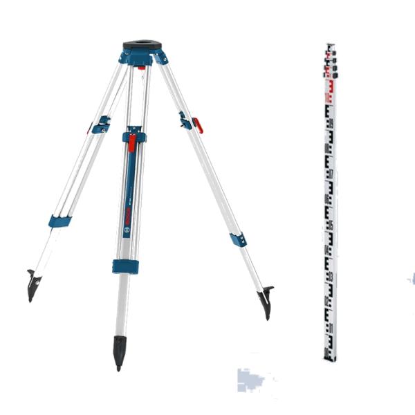 selbstnivellierender Rotationslaser Set mit Stativ, Messlatte, Zubehör, Baulaser, Roter Laserstrahl